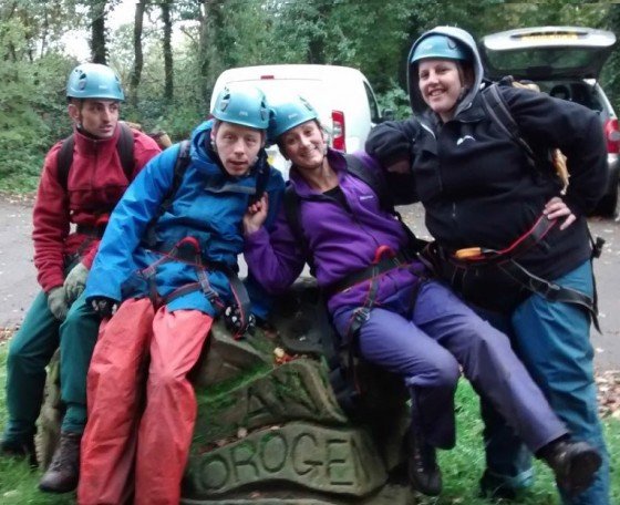 Bracken Court residents wearing safety gear and helmets ready for their challenges