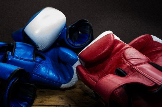Red and blue boxing gloves
