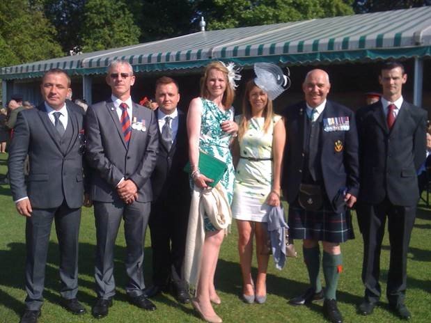 Support workers Peter and Kate with veterans Joe, Peter and Matthew, plus two representatives of Help for Heroes