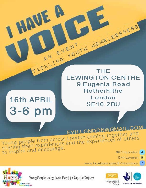 End Youth Homelessness event leaflet