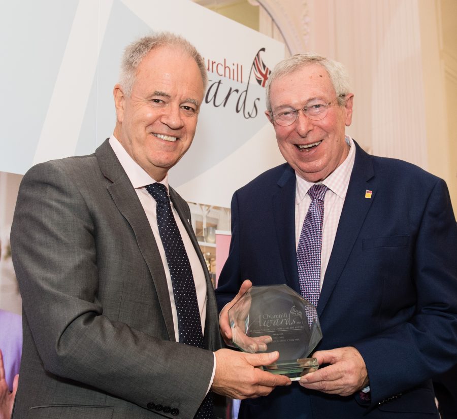Award winner and retired Trustee Commander Robert Cribb at the Churchill Awards 2017