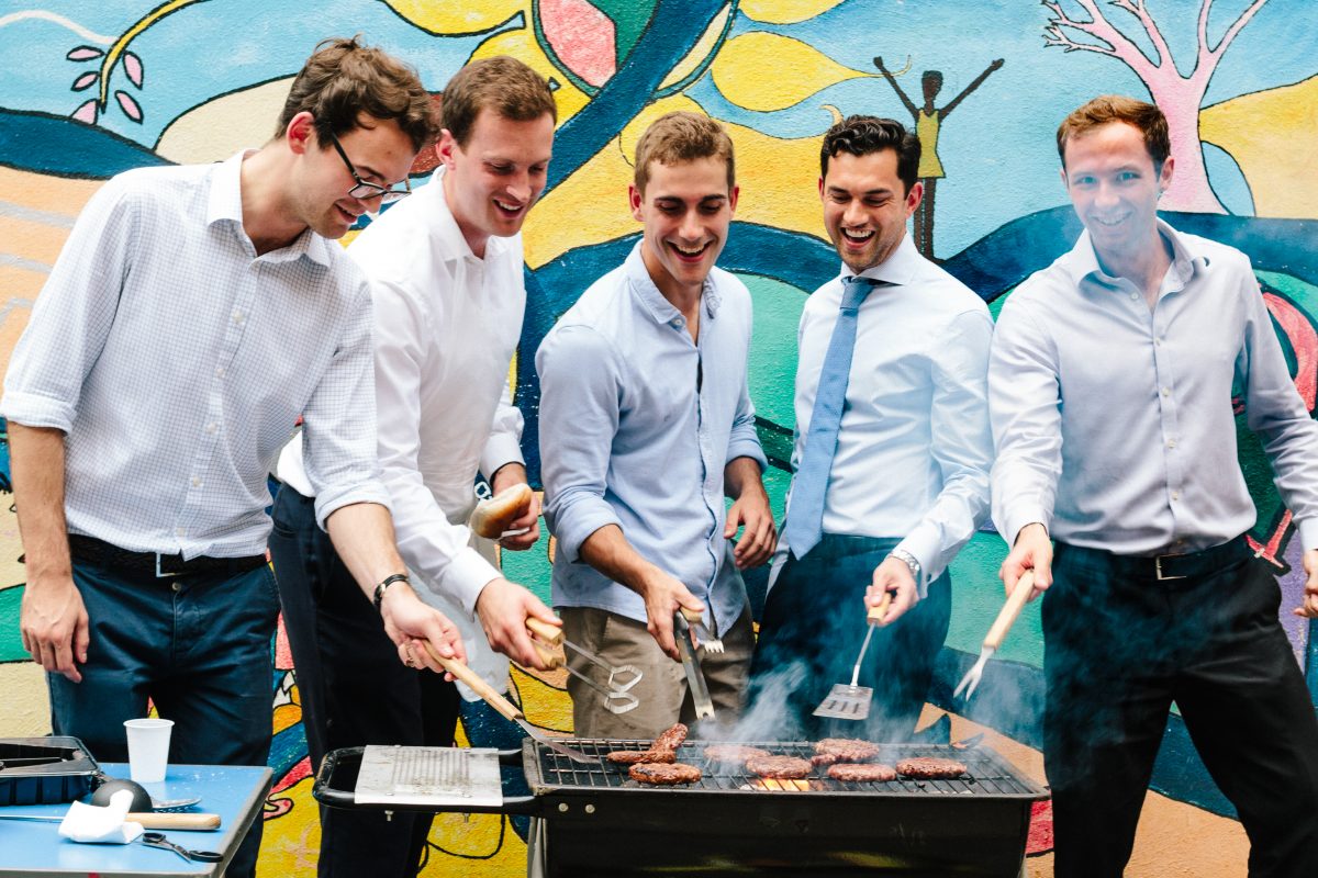 Centrus staff hold a BBQ at Bruce House