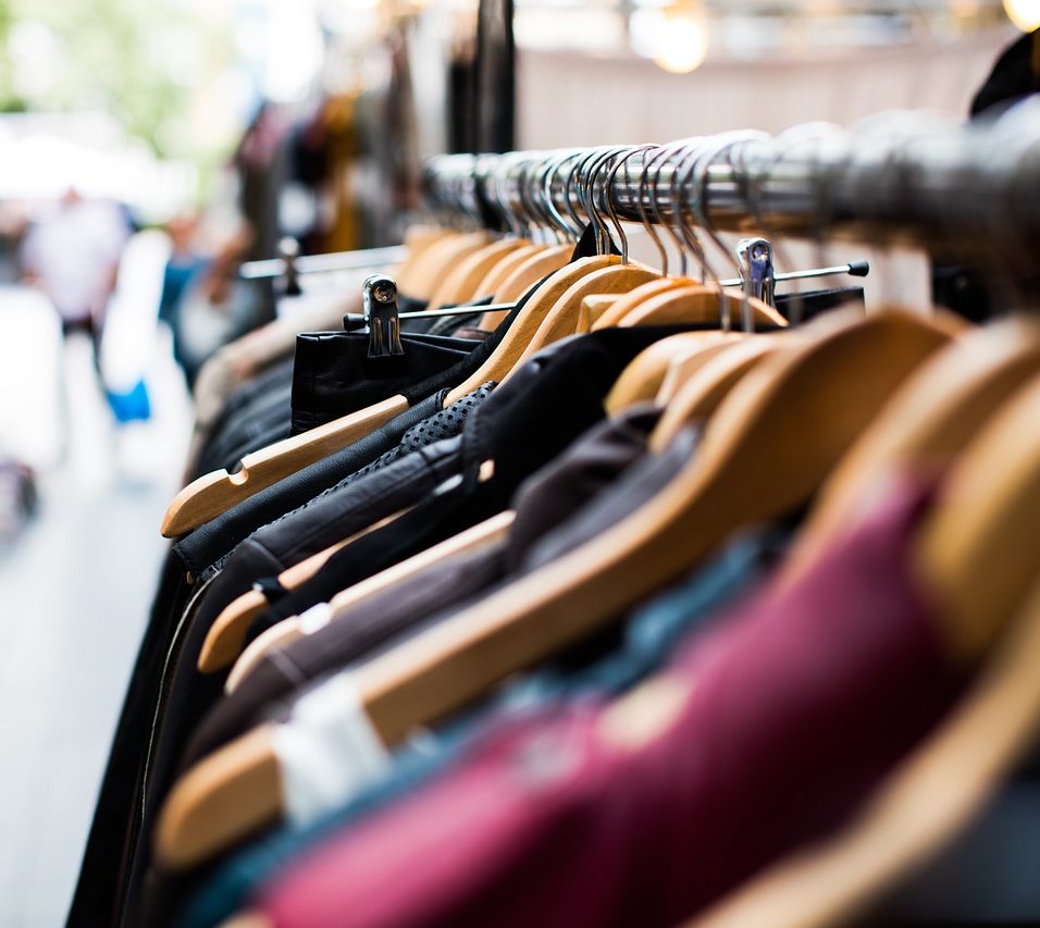 Shirts on rail