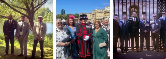 Staff and residents from The Beacon and Hardwick House at Buckingham Palace.