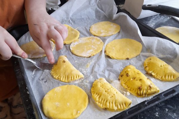 A resident making Jamaican patties at Ark House, Stroud