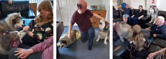 Autumn and Thunder with residents at a scheme in Hull.