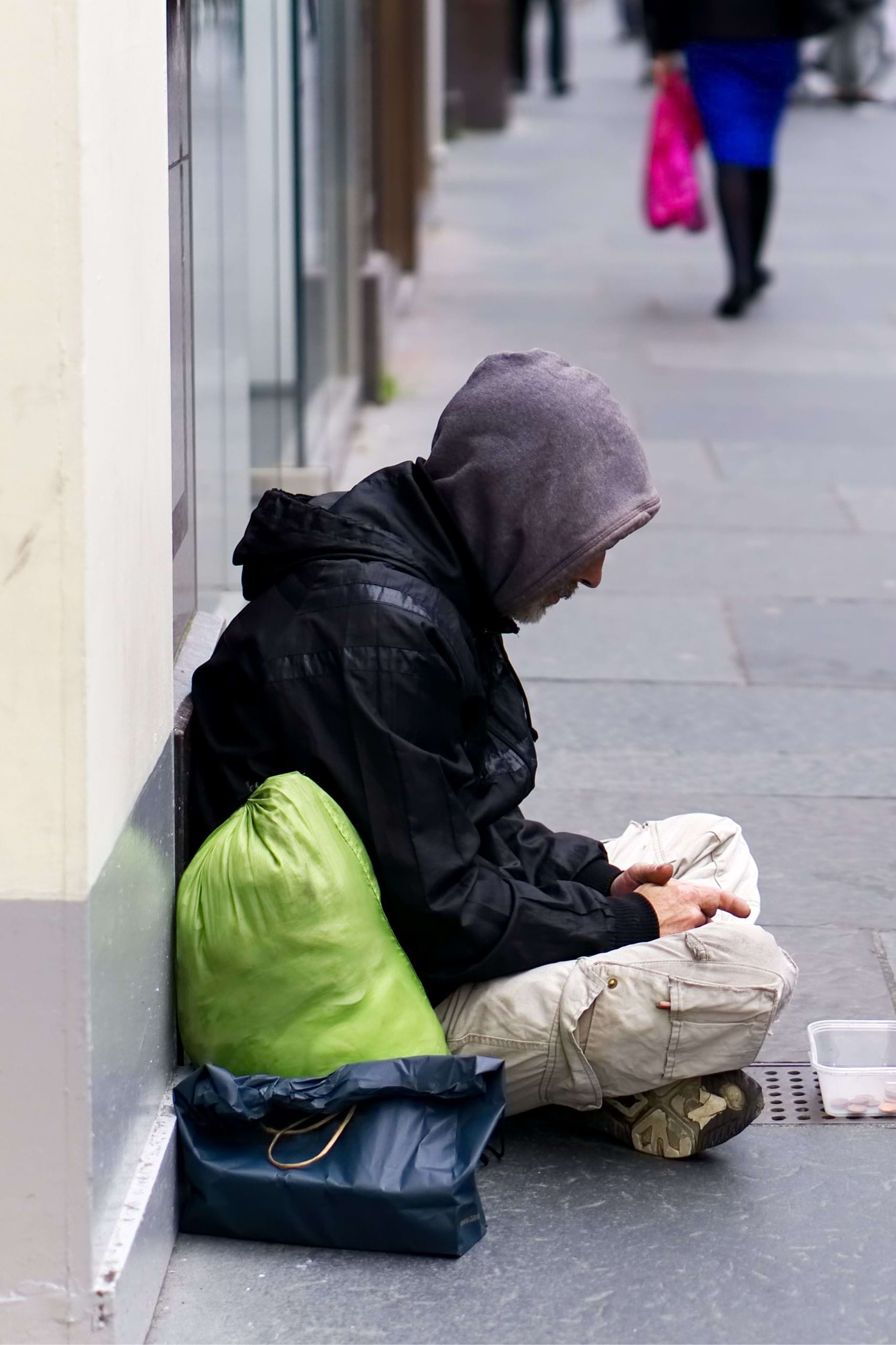 Cappuccino, salad, cakes