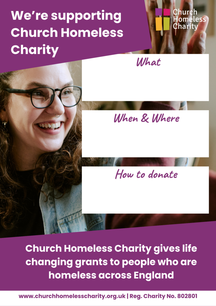 _WHD - We’re supporting Church Homeless Charity poster