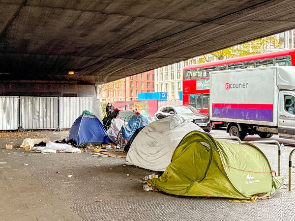Rough sleeping tents London world homeless day
