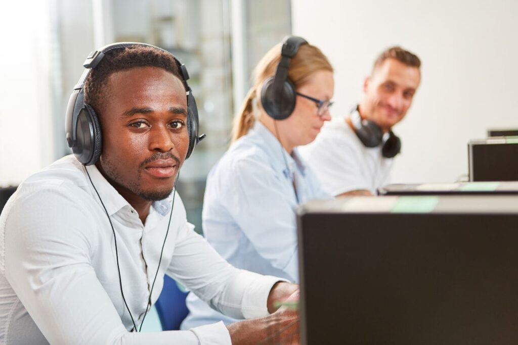 benefits trap young man working call centre